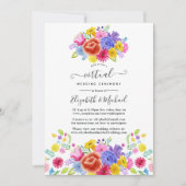 Watercolor Floral Mexican Fiesta Virtual Wedding Invitation (Front)