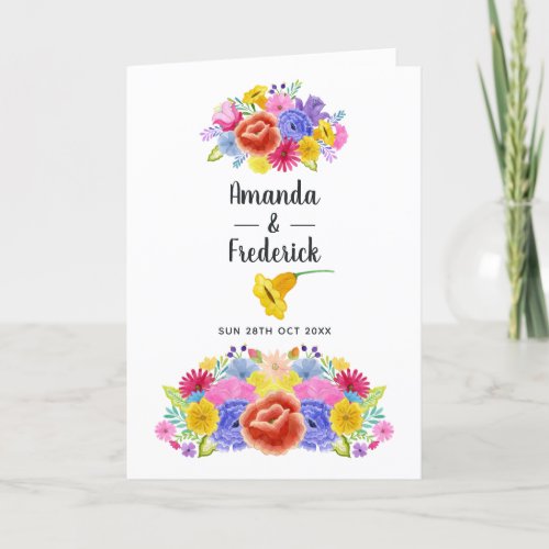 Watercolor Floral Mexican Fiesta Wedding Program