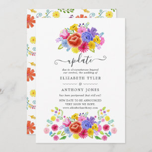 Watercolor Floral Mexican Fiesta Wedding Update Invitation