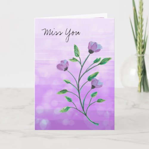 Watercolor Floral Miss You Lets Catch Up Card