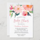 Watercolor Floral Modern Classy Baby Shower Invitation (Front)