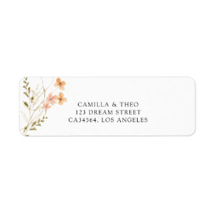 watercolor floral, modern elegant, trendy cute label