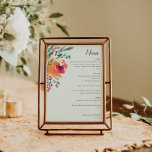 Watercolor Floral Modern Elegant Wedding Menu Card<br><div class="desc">Watercolor Flowers Modern Elegant Script Wedding Downloadable Menu</div>