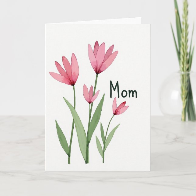 Watercolor Floral Mom Card (Front)
