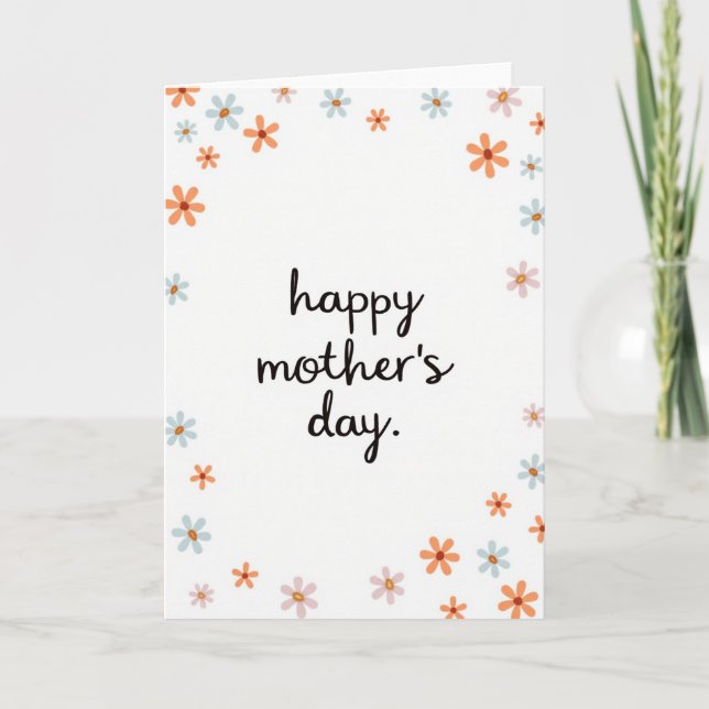Watercolor Floral Mom Day Card (Front)