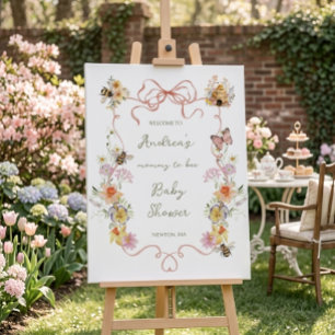 Watercolor Floral Mommy to Bee Baby Shower Welcome Foam Board