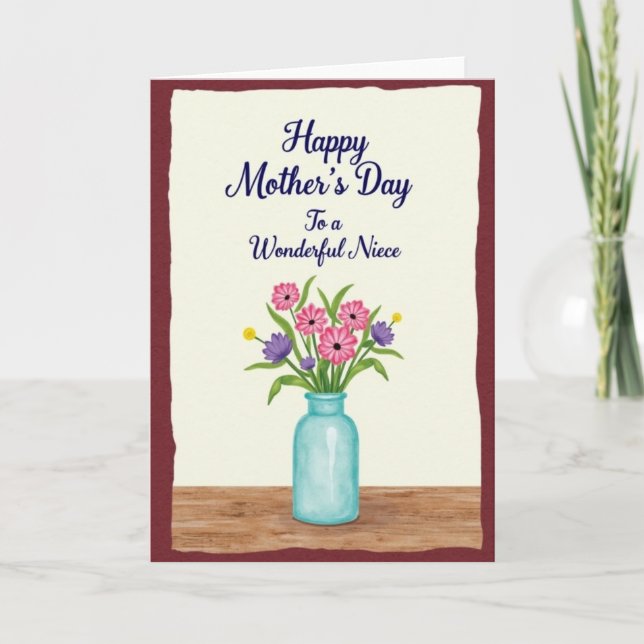 Watercolor Floral Moms Day Card (Front)