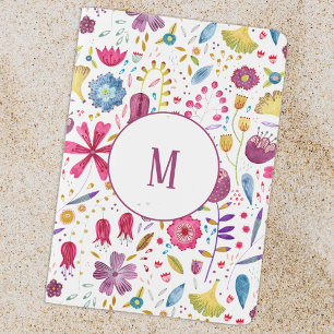 Watercolor Floral Monogram Passport Holder