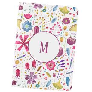 Watercolor Floral Monogram Passport Holder
