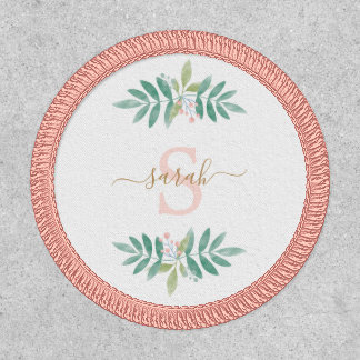 Watercolor Floral Monogram Patch