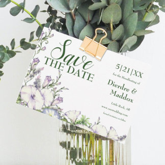 Watercolor Floral Morning Glory Handfasting Save The Date
