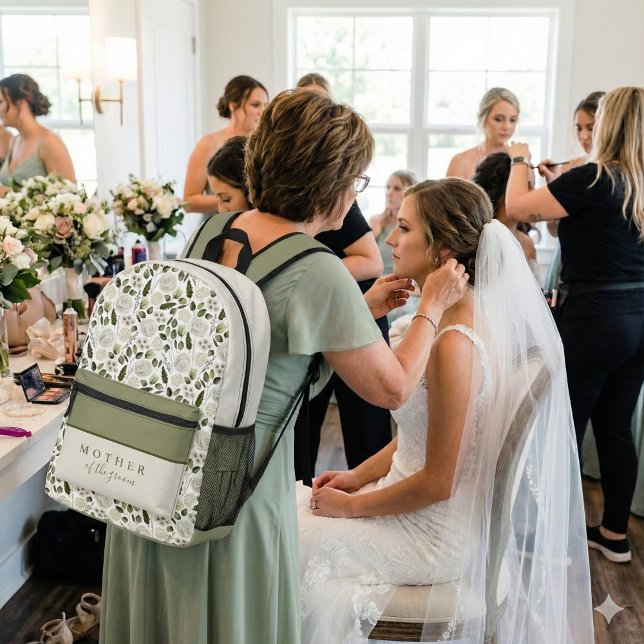 Watercolor Floral Mother of the Groom Backpack (This beautiful personalized backpack would make a great gift for the mother of the groom! )