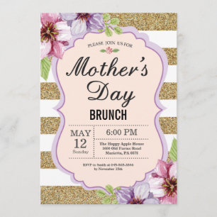 Watercolor Floral Mothers Day Brunch Invitation