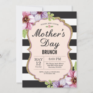 Watercolor Floral Mothers Day Brunch Invitation