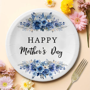 Watercolor Floral Mother's Day Brunch Party Paper Plates