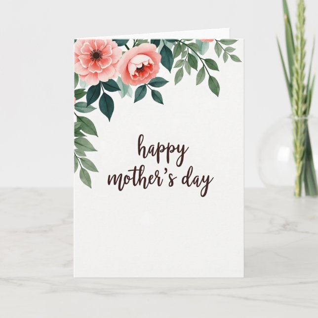Watercolor Floral Mothers Day Card (Front)