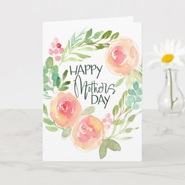Watercolor Floral Mothers day Card (Small Plant)