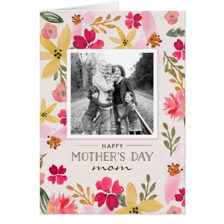 Watercolor Floral Mother's Day Card