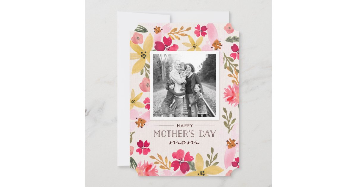Watercolor Floral Mother's Day Card | Zazzle