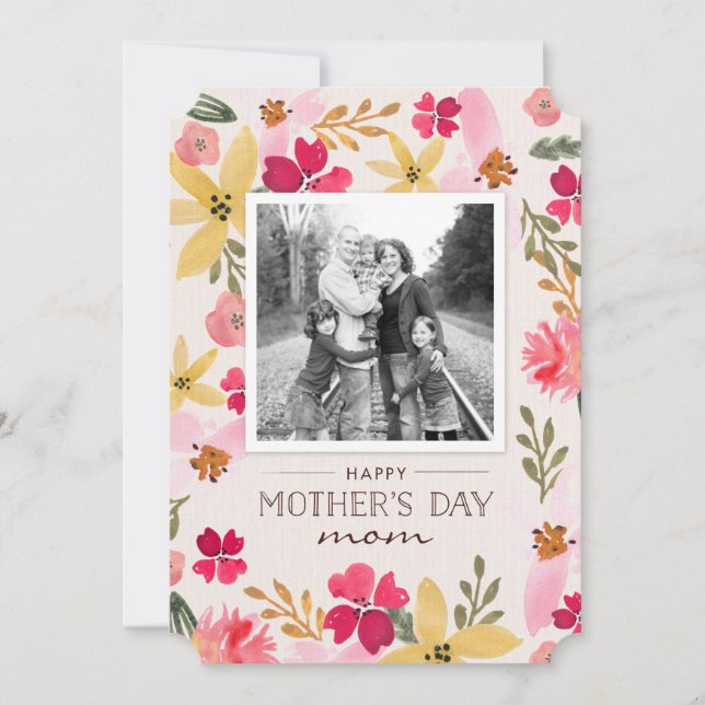 Watercolor Floral Mother's Day Card (Front)