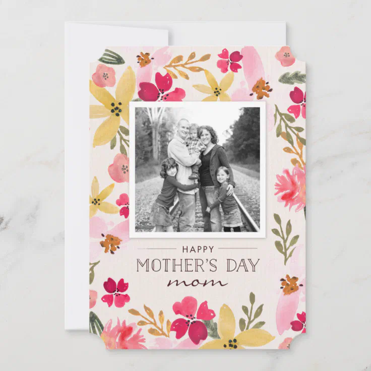 Watercolor Floral Mothers Day Card Zazzle