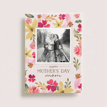 Watercolor Floral Mother's Day Card by origamiprints at Zazzle