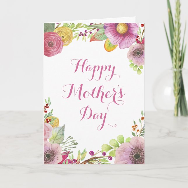 Watercolor Floral Mother's Day Card (Front)