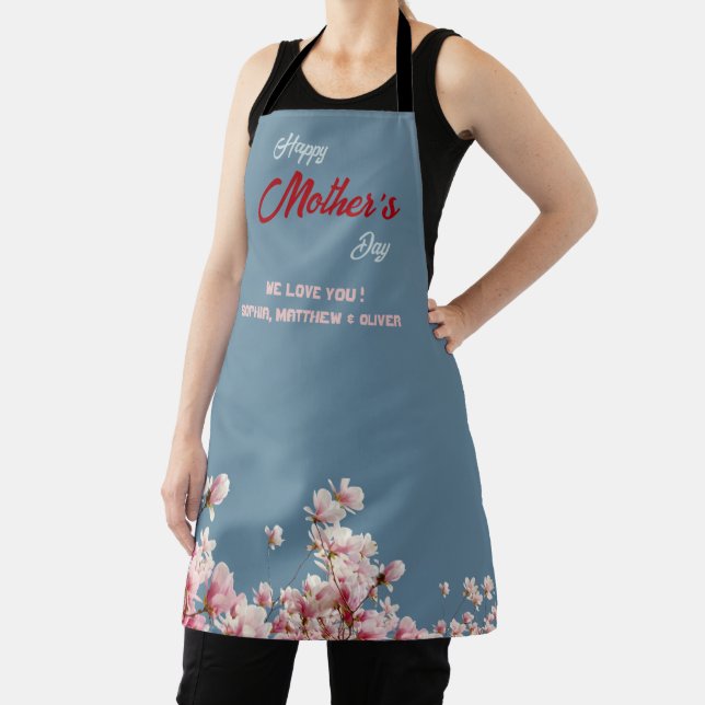 Watercolor Floral Mother's Day Gift  Apron (Insitu)