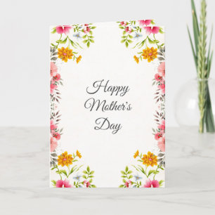 Watercolor Floral Mother's Day Holiday Greeting Card