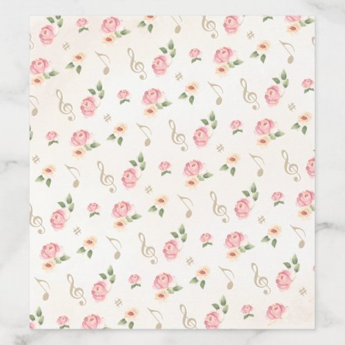 Watercolor Floral Music Note and Treble Clef Envelope Liner