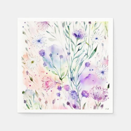 Watercolor floral napkins