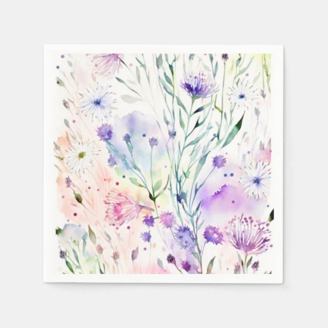 Watercolor floral napkins (Front)