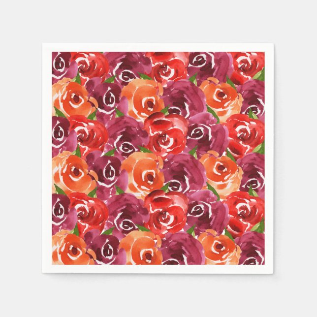Watercolor Floral Napkins (Front)