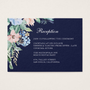 Watercolor Floral Navy Hydrangea Wedding Reception