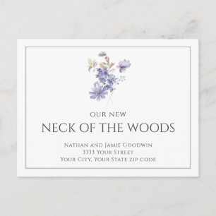 Watercolor Floral New Home Moving Announcement Postcard