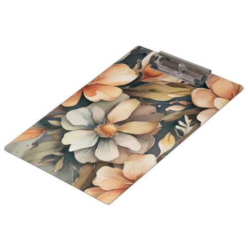 Watercolor Floral Notebook Clipboard