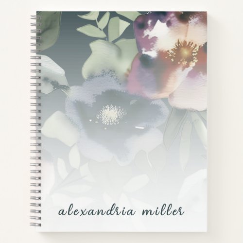 Watercolor Floral Notebook _ Personalized Design