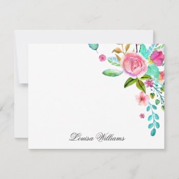 Watercolor Floral Notecards by fancypaperie at Zazzle