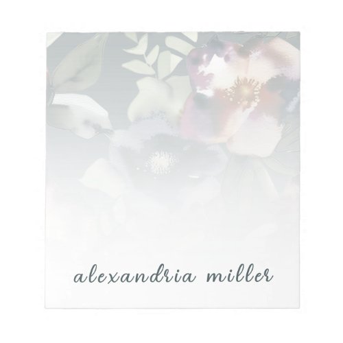Watercolor Floral Notepad _ Personalized Design