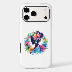 Watercolor Floral Nurse Silhouette - Artistic Nurs iPhone 17 Pro Max Case