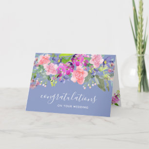 Watercolor Floral On Your Wedding Greeting Card