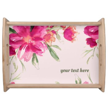 Watercolor Floral Painting Graduation Party  Serving Tray by artofmairin at Zazzle