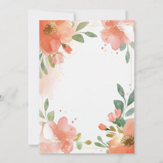Watercolor Floral Pastel Blank Invitation
