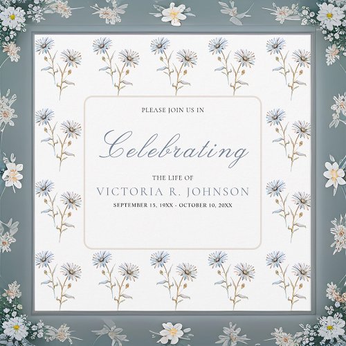 Watercolor Floral Pattern Celebration of Life Invitation