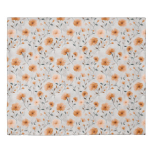 Watercolor Floral Pattern Elegant Autumn Botanical Duvet Cover