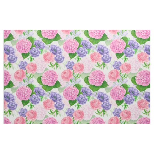 Watercolor floral pattern fabric