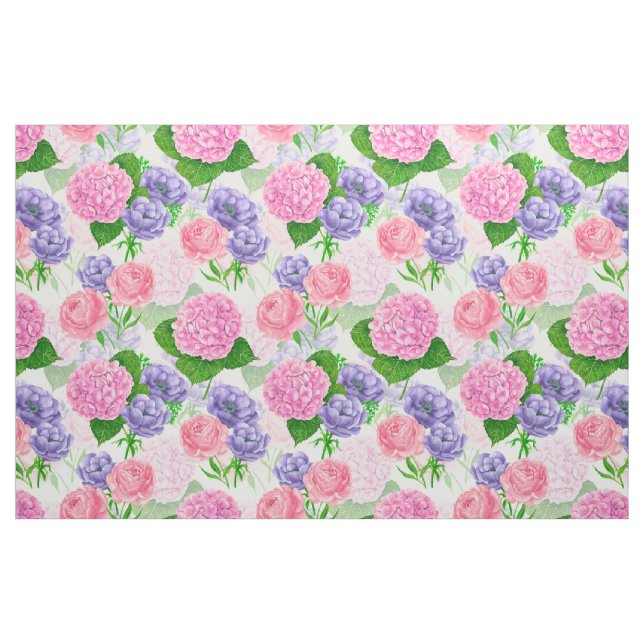 Watercolor floral pattern fabric (Fat Quarter)