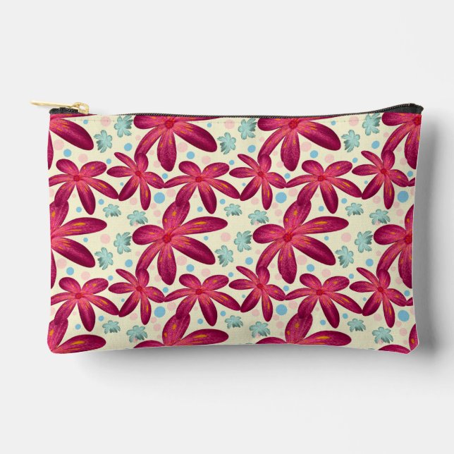 Watercolor floral pattern gift  accessory pouch (Front)