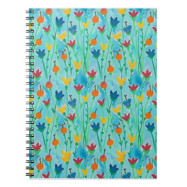 Watercolor Floral Pattern Journal Notebook  (Front)
