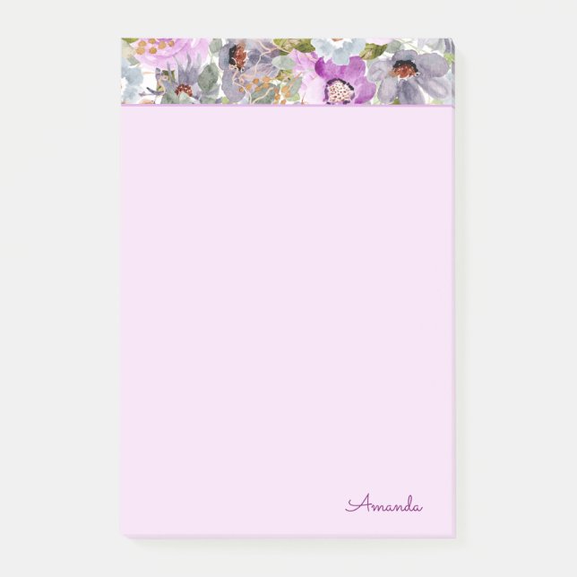 Watercolor Floral Pattern Notes (Front)